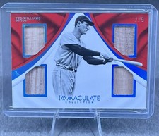 🔥🔥🔥2017 Panini Immaculate Collection Ted Williams 1/5 Quad Relic🔥🔥🔥