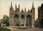 Peterborough. Cathedral, West Front. Pz Vintage Photochromie, Photochrom Photo