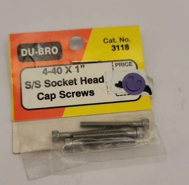 Du-Bro Stainless Socket Head Machine Screws 4-40x1" Hex Rc Hardware DuBro 3118 - Image 1 of 1