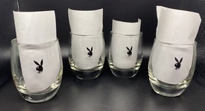 Set of 4 Vintage Playboy Club Bunny Glasses Whiskey Juice Drink Tumbler 3-1/2'' - Picture 1 of 1