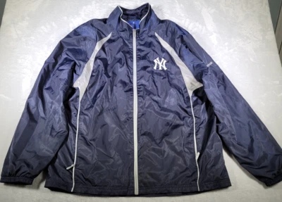 Куртка мужская New York Yankees размер XL синяя белая Reebok MLB на молнии с сетчатой подкладкой вентилируемая - Изображение 1 из 4