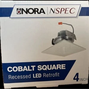 Nora 4" Cobalt Square LED Recessed Retrofit Light White Indoor, new - Picture 1 of 8