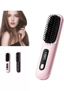 Portable Straightener Brush - Gobrush Pro Cordless Mini Hair Straightener Com... - Picture 1 of 7