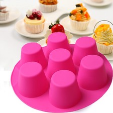 7 STAMPI PER BUDINO PER MUFFIN IN SILICONE GRANDI PIATTI DA FORNO