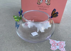 Waterford Marquis Rare 8” Borboletta 3-D Butterfly Rose Bowl with Box - Picture 1 of 8