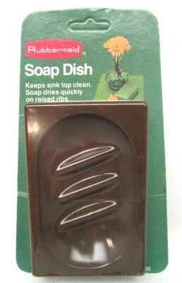 Jabonera acanalada Rubbermaid de colección rara marrón nueva en paquete 1979  Foto 1 de 2