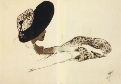 Sauvage Fashion Illustration Print Rene Gruau Iconic French Style Art Deco - Imagem 1 de 2