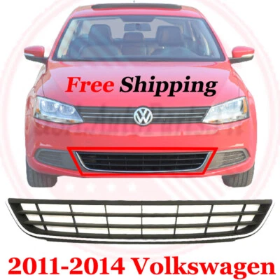 For 2011-2014 Volkswagen Jetta Front New Bumper Grille Chrome Trim Plastic Foto 1 de 4