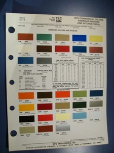 1976 AMC JEEP IH International SCOUT truck PPG paint chips set-VG - Picture 1 of 1