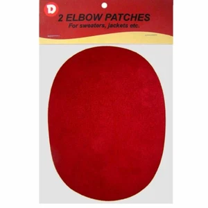 Two Faux-Suede Iron-On Elbow Patches 4.5 x 5.75 in - Dark Red - Picture 1 of 1