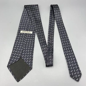Giorgio Armani Grey Black Weave Pattern Necktie Vintage Menswear All Silk Tie - Picture 1 of 5