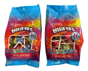 2pc Set 5.82oz/30ct ea Bag HILCO SWEETS Assorted Fruit Flavors MINI POPS Wrapped - Picture 1 of 3