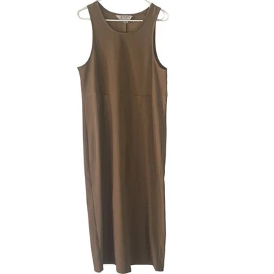 Casual Corner Annex Vintage 90s Women's Size Large 12 Faux Suede Tan Maxi Dress - Image 1 of 4