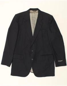 PIERRE CARDIN Mens 2 Button Blazer Jacket UK 38 Medium Navy Blue Pinstripe BA03 - Picture 1 of 3