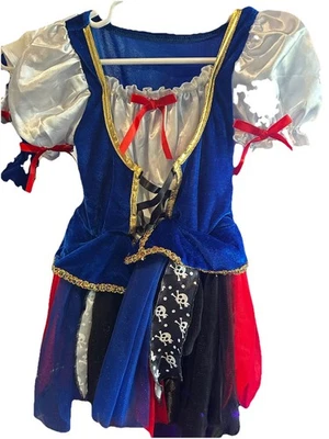VESTIDO PIRATA Niña Disfraz Vestir Talla 110 5 Tul Cinta Bucanero Foto 1 de 4