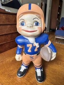 "Estatua vintage de jugador de fútbol americano de cerámica Atlantic Mold #77 11"" naranja de Siracusa" - Imagen 1 de 6