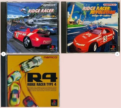 PS1 Ridge Racer / Revolution / Type 4 3 Games Set Namco Japan version - Image 1 of 4