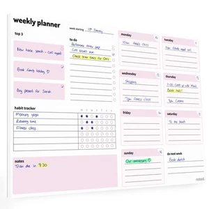 Weekly Planner Pad A4 with Daily Sections - 52 Sheets, Habit Tracker - Picture 1 of 7