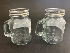 Dolly Parton Kitchen Glass Butterfly Salt and Pepper Mason Jar Shaker Set of 2 - Picture 1 of 6