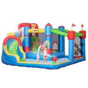 6-in-1 Inflatable Bounce House Outdoor Toy, Inflatable Water Slide for Kids - Picture 1 of 11