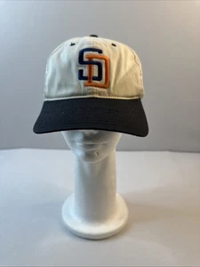 Vintage San Diego Padres Snapback Hat Cap Navy Cream Crown 90s SD Logo - Picture 1 of 8