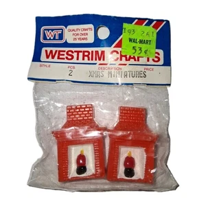 Vintage Westrim Crafts Miniature Christmas Fireplace Orange 6601 Diorama Crafts - Picture 1 of 4