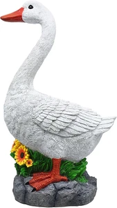 Porch Goose Statue Cygnus, Big Resin Garden Lawn Yard Décor, Sculpture, 20 Inche - Picture 1 of 12