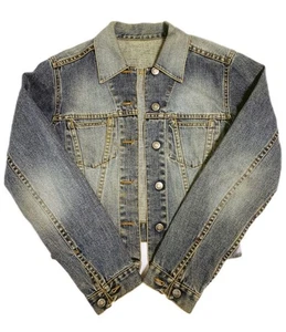 GUCCI Denim Jacket Limited 1 of a kind Used Authentic CC Logo Size M Japan - Picture 1 of 8