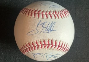 TIM ANDERSON, JACOB MCGEE, REID BRIGNAC AUTHENTIC AUTOS “SELIG” ROMLB TB RAYS - Picture 1 of 14