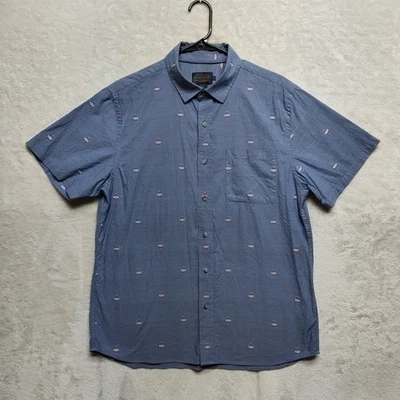 Pendleton Shirt Mens L Blue Casual Western Aztec Print Button Up Short Sleeve - Image 1 of 4