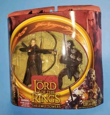 LOTR Dos Torres Arquero Elfo Berserker Uruk-Hai Ataque Señor Anillos Figuras ToyBiz Foto 1 de 4
