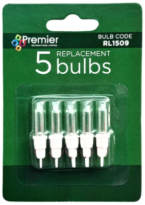 Premier RL1509, 5 X Spare Christmas Fairy Lights White MK5 Vintage LCG-16 LCG-17 - Image 1 of 3
