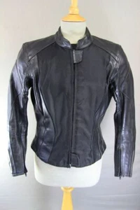 HEIN GERICKE BLACK LEATHER & TEXTILE BIKER JACKET + CE ARMOUR SIZE 12 34-36 INCH - Picture 1 of 9