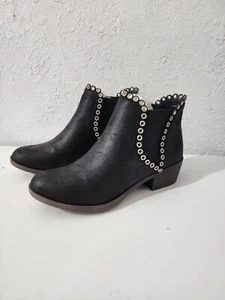 Sbicca Marjorie Studded Slip On Bootie Black Ankle Boots Women's Size 6 - Picture 1 of 6