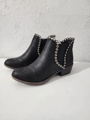 Sbicca Marjorie Black Studded Slip On Ankle Boots Bootie Women's Size 6 - Image 1 of 4