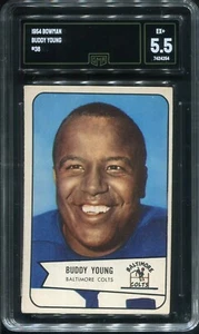 1954 Bowman #38 Buddy Young Baltimore Colts - GMA 5.5 Ex+ - Foto 1 di 2