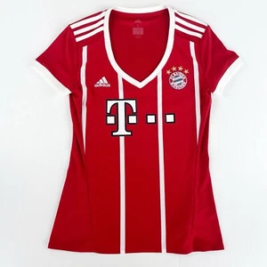 Adidas Bayern München 2017-18 V-Ausschnitt Fußball Climalite Trikot Shirt Oberteil Damen S - Bild 1 von 6