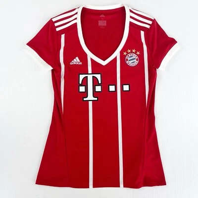 Camiseta Adidas Bayern Munich 2017-18 gola V futebol climalite feminina P - Imagem 1 de 4
