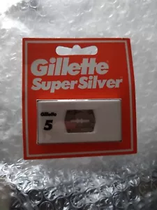 Vintage Gillette Super Silber Edelstahl Klingen 5 Klingen VERSIEGELTE PACKUNG Oslo - Bild 1 von 5