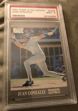 1991 Fleer Ultra Update Juan Gonzalez Rangers Graded PSA Mint 9
