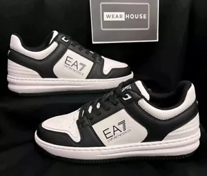 EMPORIO ARMANI EA7 Trainers Size 5 UK White/Black - New W Tags & box - RRP £135 - Picture 1 of 13