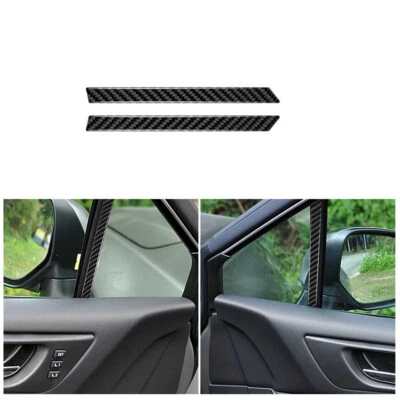Calcomanía de pilar de ventana interior de fibra de carbono 2 piezas para Subaru Outback 2015-2017 Foto 1 de 4