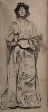 Albert Ludovici Jnr 1852 1932 Original drawing c1900 to Woman Standing