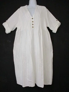 LagenLook Womens Ladies 50% Linen 50% Cotton Summer Dress One Size : Plus: 18-22 - Picture 1 of 42