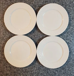Set of 4 Oneida WESTERLY BASKET Salad Plates 7 3/4" white basket weave RETIRED - Picture 1 of 6