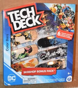 Tech Deck Sk8Shop Bonus Pack DC Comics Color Bars Batman Joker Flash Aquaman NEW - Picture 1 of 13