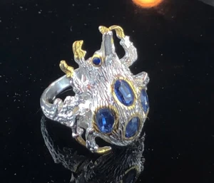 Ring Size 7 NATURAL Kyanite Ring Silver 925 Sterling R191101 - Picture 1 of 10