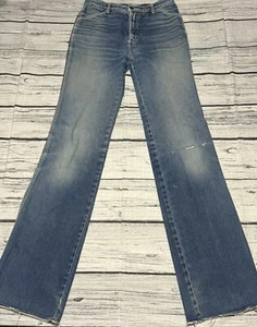 Vintage 70s Britannia Blue Jeans Fits 27x35 MOD Disco Boho Bell Bottom Flare - Picture 1 of 15