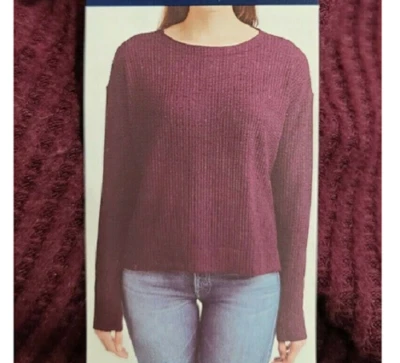 SPLENDID WOMEN'S WAFFLE KNIT TUNIC SHIRT(MERLOT,SMALL) NWOT - Image 1 of 4