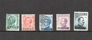 R3988 Italien/Türkische Büros 1908 ZUSCHLAG - Turin Druck 5 V. gebraucht & MH - Bild 1 von 1